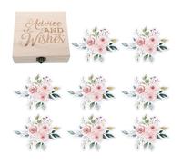 SUPVOX 50 Cartes Double Face pour Jeu de Fête Prénatale Bébé avec Boîte Souvenir en Bois, Cartes de Conseils et Prédiction Naissance, Activités Interactives pour Shower, Décorations Fête