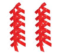 SUPVOX 50 Mini Nœuds Décoratifs Rouges en Polyester Fil Métallique Ajustable 15 CM pour Loisirs Créatifs Emballage Présent et Décoration Mariage Lot de 50 Pièces