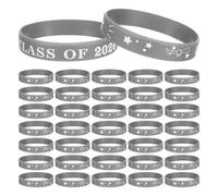 SUPVOX 50 Pièces Bracelets de Remise de Diplôme Class Of 2026 en Silicone Argenté, Flexibles et Résistants, pour Présents Invités Lors de Fêtes de Fin D'études