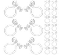 SUPVOX 50 Pièces de Clips D’Oreilles sans Perçage en Plastique Transparent U-Forme pour Création de Boucles D’Oreilles DIY Accessoires Légers et Confortables Pack 50 Unités