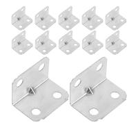 SUPVOX 50 Pièces Équerres d'angle de Meubles Support pour Étagères L en Acier Laminé à Froid Argenté, pour Pieds de Table Chaise, Maisons et Restaurants