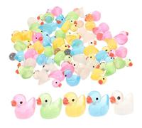 SUPVOX 50 pièces Lot Mini Canards Résine Lumineux pour Décorations Miniatures DIY Accessoires de Micro Figurines Multicolores pour Jardin Miniature et Maison de Poupée