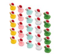 SUPVOX 50 Pièces Ornements de Canard du Chapeau de Noël déco Mini Canard en résine Figurines de Petits Animaux Mini Animaux en résine
