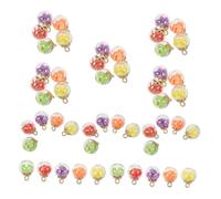 SUPVOX 50 Pièces Pendentifs Boule avec Tranches de Fruits Colorées Réutilisables Transparents et Résistants Décoloration Accessoires Bijoux DIY pour Boucles Oreilles Colliers et Bracelets