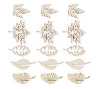 SUPVOX 50 Pièces Tranches de Bois en Forme de Feuillage Mdf Lisses et Sûres pour Décoration Artistique DIY et Projets Créatifs Garçon et Filles Plusieurs styles