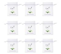 SUPVOX 50 Sachets à Cordon Vides en Tissu Maille Respirant Blanc, Petits Paquet de Rangement pour Fleurs Séchées et Épices, Compatibles 5g de Lavande, Solution Parfumée pour Placards