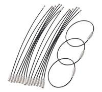 SUPVOX 50pcs Porte-clés à Boucle en Fil D’Acier Inoxydable 1,5 Mm Noir, Anneaux Sécurisés 15 Cm pour Porte-étiquette Bagages, Accessoires Porte-clé Multifonctionnels Voyage