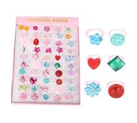 SUPVOX 50pièces Bagues Ajustables Pour Garçon Fille Avec Motifs De Dessins Animés Colorées Lot Pour Pochettes-surprises Fêtes