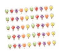 SUPVOX 50pièces Breloques Boules de Verre pour Loisirs Créatifs Ornements Boule de Verre pour Bijoux Pendentifs avec Tranches de Fruits Colorées