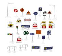 SUPVOX 56 pièces Panneaux Routiers Éducatifs pour Garçon Fille Kit DIY de Signalisation de Circulation Matériaux Sûrs Développement Motricité Fine et Créativité Ensemble pour Création