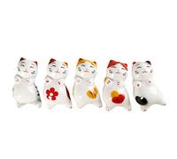 SUPVOX 5pcs de Chat en céramique Reste Rack Rack dîner cuillère Stand Porte-Fourche Stand pour Cuisine Maison Restaurant décoration