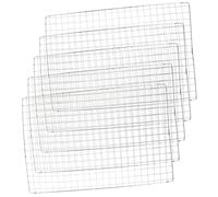 SUPVOX 5pièces Tapis De Cuisson BBQ Acier Inoxydable Maille Antiadhésive pour Barbecue Extérieur Et Four Compatible Viandes Légumes Et Poissons Réutilisable Et Facile à Nettoyer