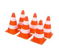 SUPVOX 6 pièces Cônes de Signalisation Portables Orange Vif PE Cônes de Sécurité Durables pour Circulation Chantier Parking et Entraînement Sportif