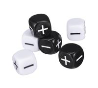SUPVOX 6 pièces Dés à Plus Moins Noir et Blanc Plastique pour Garçon Fille Jeux de Société et Fête
