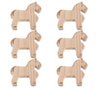 SUPVOX 6 Pièces Figurine Cheval Bois à Peindre, Artisanat Rustique