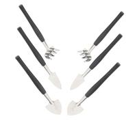 SUPVOX 6 Pièces Mini Outils de Jardinage Acier Inoxydable Pellettes et Râteau à Main Ergonomiques Kit Complet pour Transplantation et Entretien de Plantes Intérieur et Bonsai