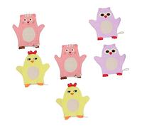 SUPVOX 6 Pièces Moufle De Bain Pour Garçon Fille Exfoliant Serviette De Bain Douce Lot De Motifs Assortis Pour Toilette Quotidienne