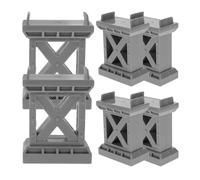 SUPVOX 6 pièces Supports Pont Train Bois Stabilisateurs pour Voies Ferrées Piliers Robustes pour Jouets Trains Accessoires Compatibles Plupart des Systèmes Bois Améliorent la Stabilité