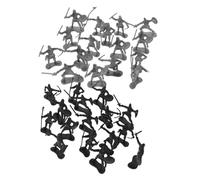 SUPVOX 60 pièces Figurines Soldats Médiévaux Miniature Noires et Jouets Éducatifs pour Garçon Fille Modèles de Guerre Ancienne Décorations de Gâteau et Jeux Imagination