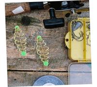 SUPVOX 60 Pièces Luminous Olive Shape Carp Bait Holder Spring Fishing Feeder Cage Stable Elasticity Durable for Freshwater Saltwater Fishing