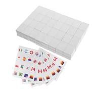 SUPVOX 65 Pièces Set de Tuiles Mahjong avec Motifs de Drapeaux Nationaux Portable et Simplifié Jeu de Société Familial pour Adultes et Divertissement Facile pour Réunions et