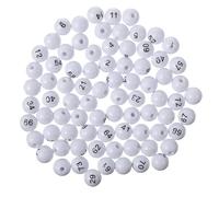 SUPVOX 75 pièces Boules de Tirage Au Sort Blanches Plastique Numérotées Petites Boules de Jeu Légères pour Jeux de Fête Accessoires de Machine à Loterie
