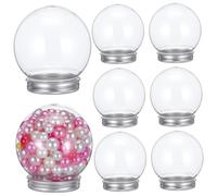 SUPVOX 8 Pièces Kit DIY Boule de Neige Ronde Transparente avec Couvercle Aluminium pour Décoration de Noël Artisanat et Festifs