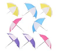 SUPVOX 8 Pièces Miniature Doll Umbrellas Tiny Rainy and Sunny Accessories for Dollhouse Decoration and Photography