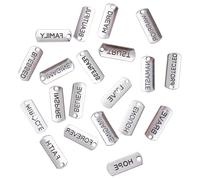 SUPVOX 80 Pendentifs Soi-Même en Alliage Mots Inspirants Assortiment 20 Modèles X 4 Pièces Matériel DIY pour Création de Bracelets Colliers et Bijoux Personnalisés