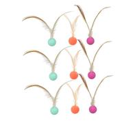 SUPVOX 9 Pièces Balles à Plume pour et Chiens de Jouets Interactifs Élastiques pour Éveiller et Combattre Ennui Intérieur Jouets Durables Matériaux Résistants pour Moments de Compagnie