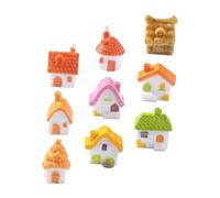 SUPVOX 9 Pièces Figurines Miniatures de Maisons Résine avec Toits de Chaume Décorations de Jardin de Fées pour Micro Paysages Pots de Plantes et Terrariums Style Campagne