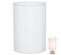 SUPVOX Abat-Jour Cylindrique à Clipser en Lin Naturel, Couvre-Lampe de Rechange pour Lampe de Chevet et Lampe de Salon, Douille E27