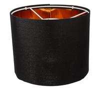 SUPVOX Abat-jour en Lin Rond 20x16 Cm pour Lampe E27 Extérieur Noir Intérieur Doré Abat-jour de Lampe de Chambre de Table Couverture Légère Compatible Lampadaire et Applique Murale