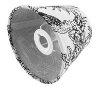 SUPVOX Abat-jour Tissu Brodé Motif Forêt Tropicale, Petit Modèle Cylindrique 17 Cm Noir, Compatible Douilles E27 et E14, Abat-jour à Clipser pour Lampe de Table, Lampadaire et Lustre,