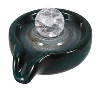 SUPVOX Accessoire Cascade De Fontaine en Céramique pour Décoration Paysagère Extérieure, Pièce De Remplacement Boule Cristal Vert Paon, Décor Jardin, Fontaine d'eau Artisanale