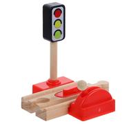 SUPVOX Accessoire de Train Bois Bloc Routier Levant Ferroviaire Montessori pour Garçon Fille Modèle de Barricade Facile à Installer Surface Lisse et Détails Réalistes Compatible Circuits