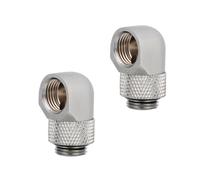 SUPVOX Adaptateur Connecteur D'angle à 90 Degrés en Laiton Argenté 2pcs Rotation à 360° pour Système de Refroidissement Liquide PC Tube Rigide Étanche