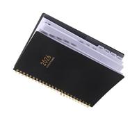 SUPVOX Agenda 2026 A5 à Spirale Carnet de Planification Quotidien en Anglais Format Compact Couverture Rigide Noire Suivi Mensuel des Objectifs et Gestion du Temps pour Bureau École