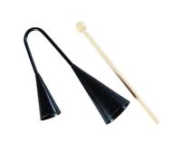 SUPVOX Agogo Bell à Deux Tons pour Garçon Fille Instrument Percussion Samba Traditionnel Noir avec Baguette Bois Éducatif et Portable