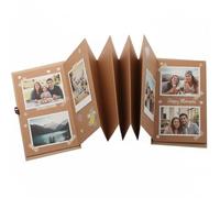 SUPVOX Album Photo Accordéon 15 cm, 18 Feuilles (34 Pages) pour Scrapbooking DIY, Livre à Photos Leporello en Papier Kraft, Cadeau Personnalisé pour Mariage, Anniversaire, Noël