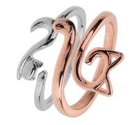 SUPVOX Anneaux de Tension au Crochet pour Doigts 2 Pcs en Alliage de Zinc Réglables Bagues au Crochet Ouvertes Motif Oreilles de Chat Rose Doré Outil Léger pour Enrouler Fil de Tricot