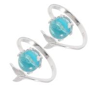 SUPVOX Anneaux Ouverts en Alliage de Zinc, Bagues Ajustables de Queue de Sirène, Lot de 2 pour Femmes, Accessoires Plage Polyvalents Usage Quotidien