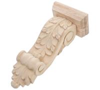 SUPVOX Applique d'angle en Bois Massif Sculpté Non Peint, Console Décorative de Colonne Romaine 9x21x6 Cm, Supports D'étagère Décoratifs pour Meubles et Décoration Intérieure, Style
