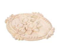SUPVOX Applique en Bois Non Peint Ovale 13x9 Cm, Incrustation Sculptée pour Meubles, Ornement Décoratif Naturel, Embellissement Porte Armoire Commode, Applique Bois Meuble Finition Lisse