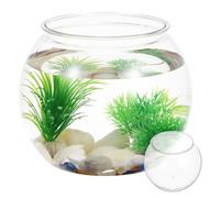 SUPVOX Aquarium Rond en Plastique Transparent, Grand Format, Bol à Poisson Incassable pour Bureau et Maison, Réservoir Portable pour Poissons Rouges et Tortues, Aquarium Décoratif Facile
