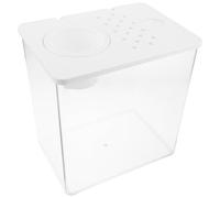 SUPVOX Aquarium Transparent Micro-paysager Rectangulaire Moyen 24,6 X 24,4 X 17,5 Cm en Plastique Écologique avec Couvercle et Panier de Culture, Habitat Polyvalent pour Tortues, Poissons