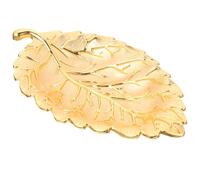 SUPVOX Assiette en Alliage Doré de Feuille, Plateau Moyen pour Fruits et Collations, Plateau de Présentation Nordique pour Maison et Restaurant, Rangement Élégant pour Snacks et Bijoux