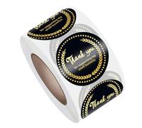 SUPVOX Autocollants de Remerciement Noirs et Dorés 38 CM 500 Pièces Rouleau D’Étiquettes Rondes Adhésives pour Décoration Entreprise Emballages Présents et Supports Commerciaux