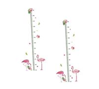 SUPVOX Autocollants Muraux Toise pour Garçon et Filles, Sticker Mural Hauteur Flamant Rose, Autocollant de Mesure Auto-adhésif, Matériau Imperméable, Décoration Chambre Bébé, Lot de 2