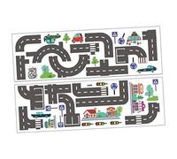 SUPVOX Autocollants Muraux Voiture et Rail Garçon et Filles, Décor Chambre Bébé, Adhésif Doux 30x90 Cm, Facile à Poser, Jeux Éducatifs, Lot de 2 Feuilles